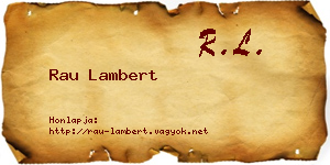 Rau Lambert névjegykártya